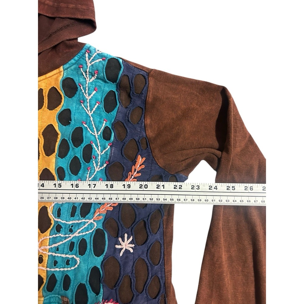 Rising International Patchwork Full Zip Hoodie Hi… - image 3